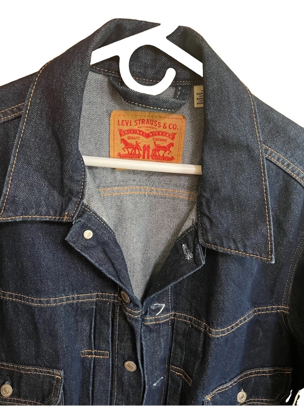 Levi's Type II Trucker Denim Jacket Dark Indigo A7632-0000 Men's XL Fits 2XL - Picture 3 of 9